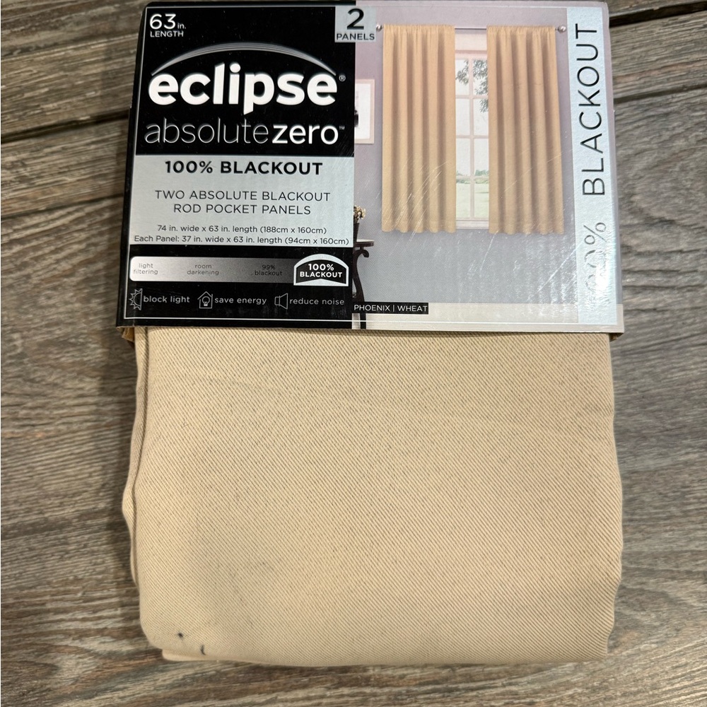 Eclipse Absolute Zero Wheat Blackout Curtains